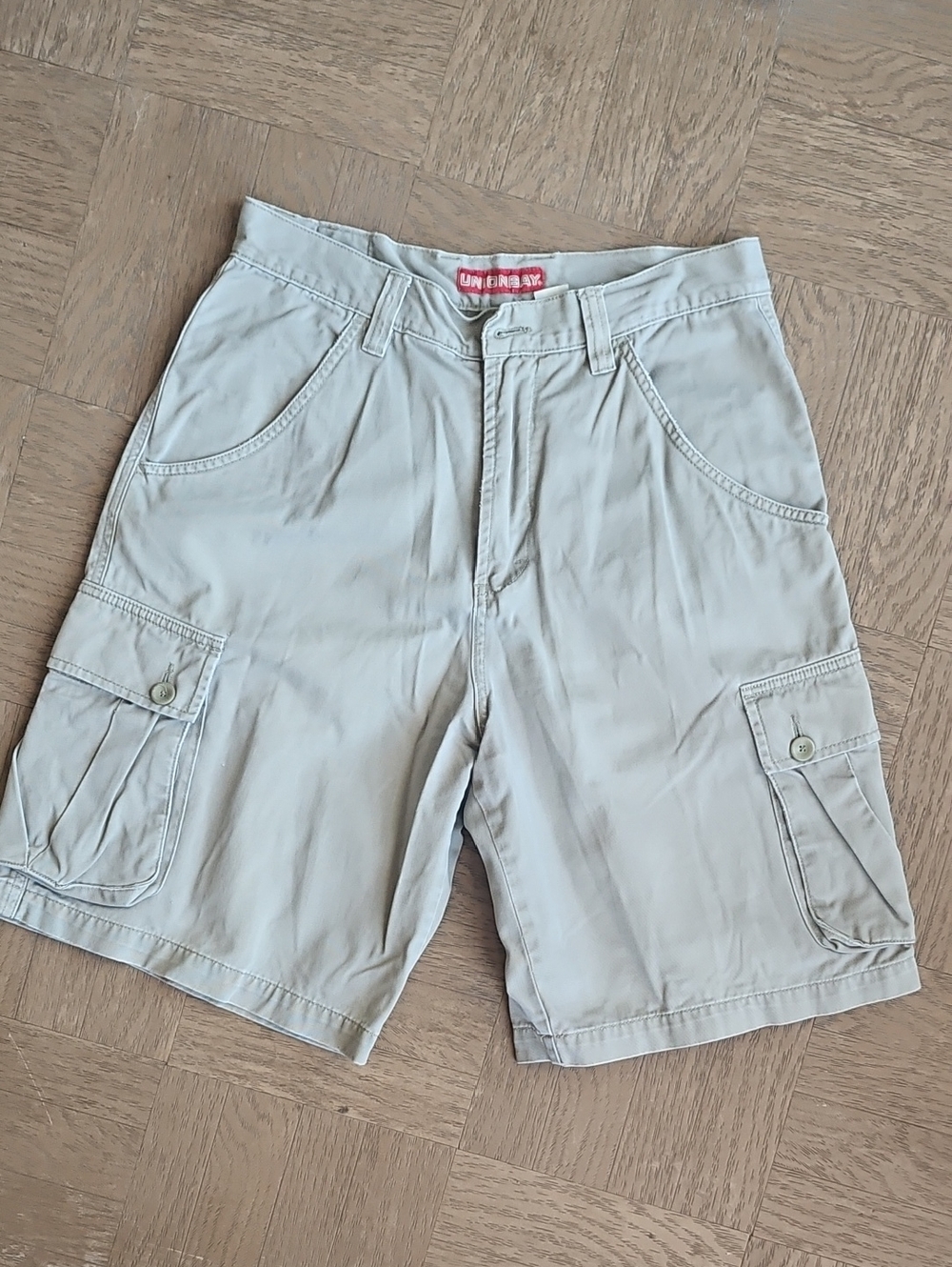 Unionbay Mens Khaki Cargo Shorts Tan Cotton Multi Pocket Size 32